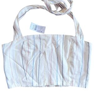 NWT Me to We Striped Smocked Crop Top | Size Small